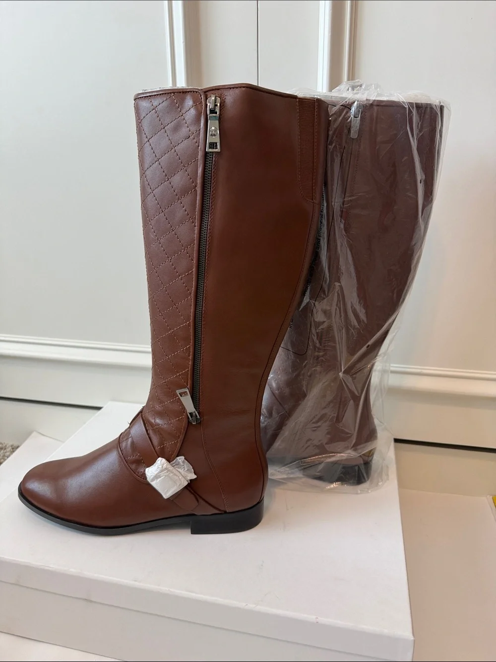 Marc Fisher Quilted Over-the-Knee Riding Boots - Brown